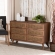 Barrett 6 Drawer Dresser in Walnut Brown Finish & Poly Rattan