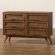 Barrett 6 Drawer Dresser in Walnut Brown Finish & Poly Rattan