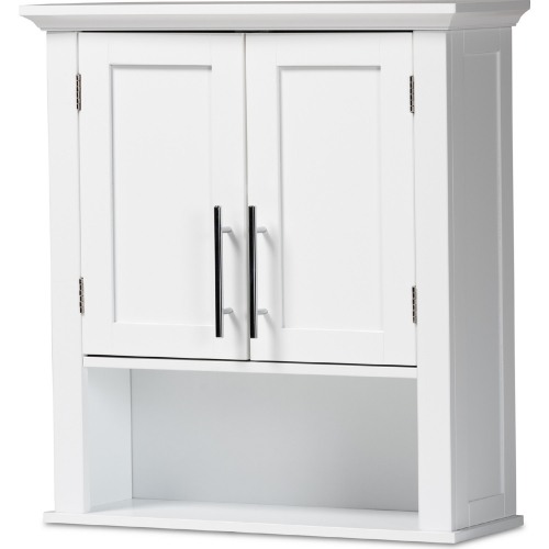 Turner Bathroom Wall Storage Cabinet in White Wood