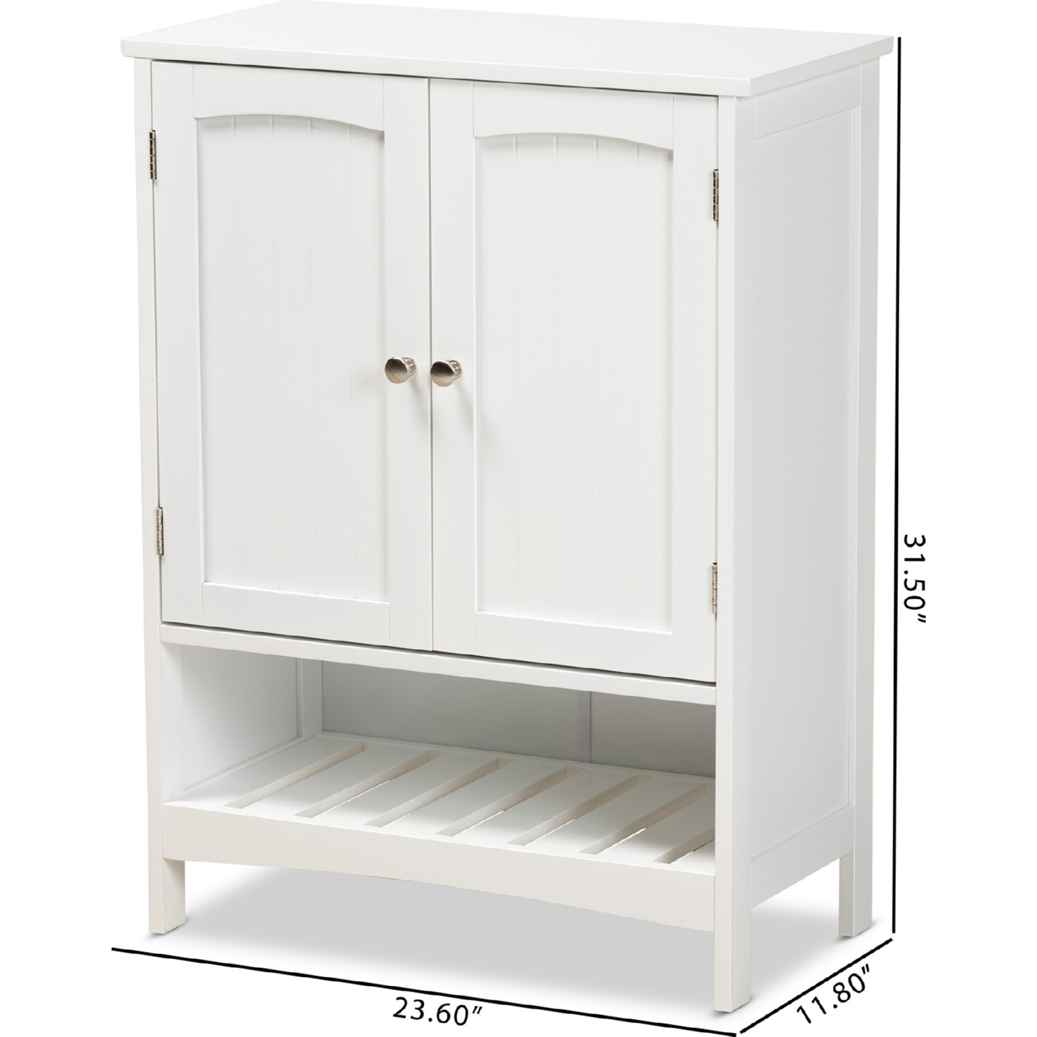 Jaela Wood 2-Door Bathroom Storage Cabinet Furniture by Baxton Studio in White