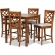 Ramiro 5 Piece Counter Dining Set in Gray Fabric & Walnut Finish