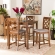 Ramiro 5 Piece Counter Dining Set in Gray Fabric & Walnut Finish