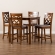 Ramiro 5 Piece Counter Dining Set in Gray Fabric & Walnut Finish