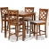 Ramiro 5 Piece Counter Dining Set in Gray Fabric & Walnut Finish