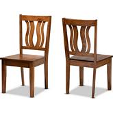 Fenton Dining Chair in Walnut Brown Finish (Set of 2)