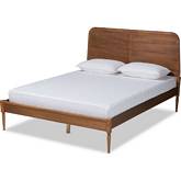 Kassidy Queen Platform Bed in Walnut Brown Wood