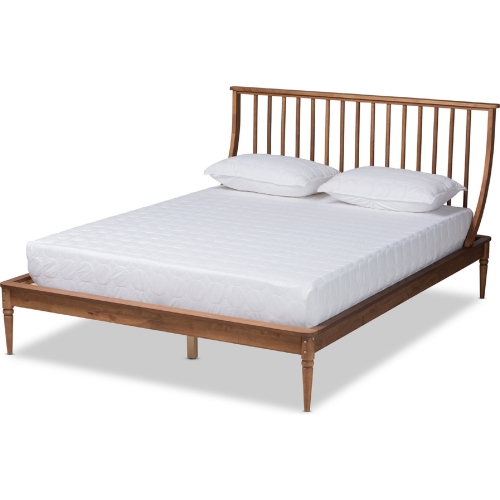 Abel Queen Platform Bed in Walnut Brown Wood