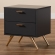 Kelson 2 Drawer Nightstand in Dark Gray Wood & Gold