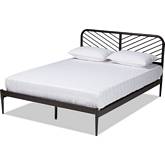 Dora Queen Platform Bed in Black Bronze Metal