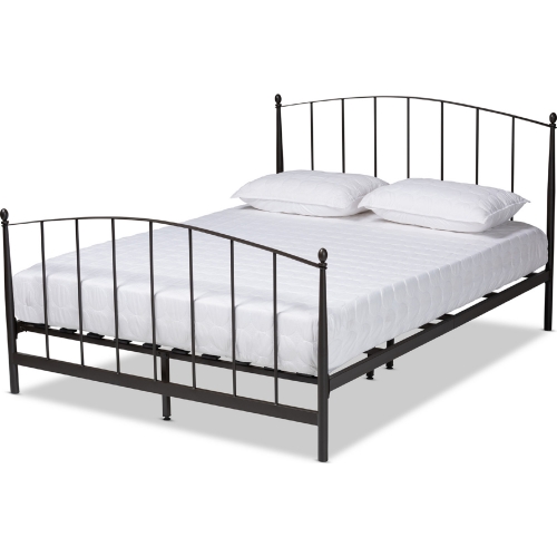 Lana Queen Platform Bed in Black Bronze Metal