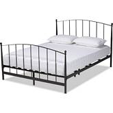 Lana Queen Platform Bed in Black Bronze Metal