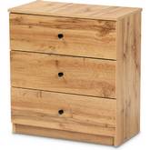 Decon 3 Drawer Storage Chest in Oak Brown Wood