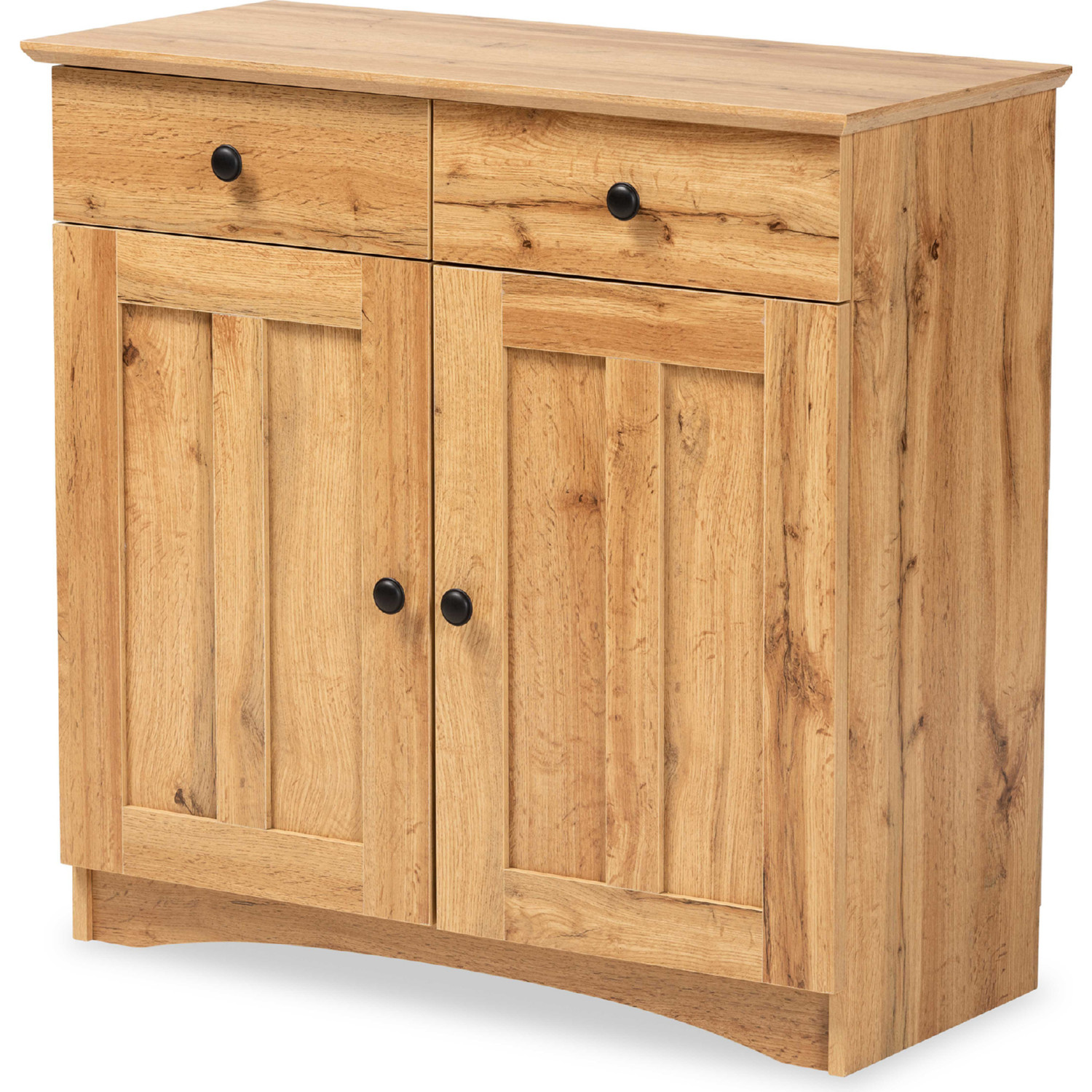 Baxton DR 883400 Wotan Oak Lauren 2 Door Buffet Cabinet in Oak