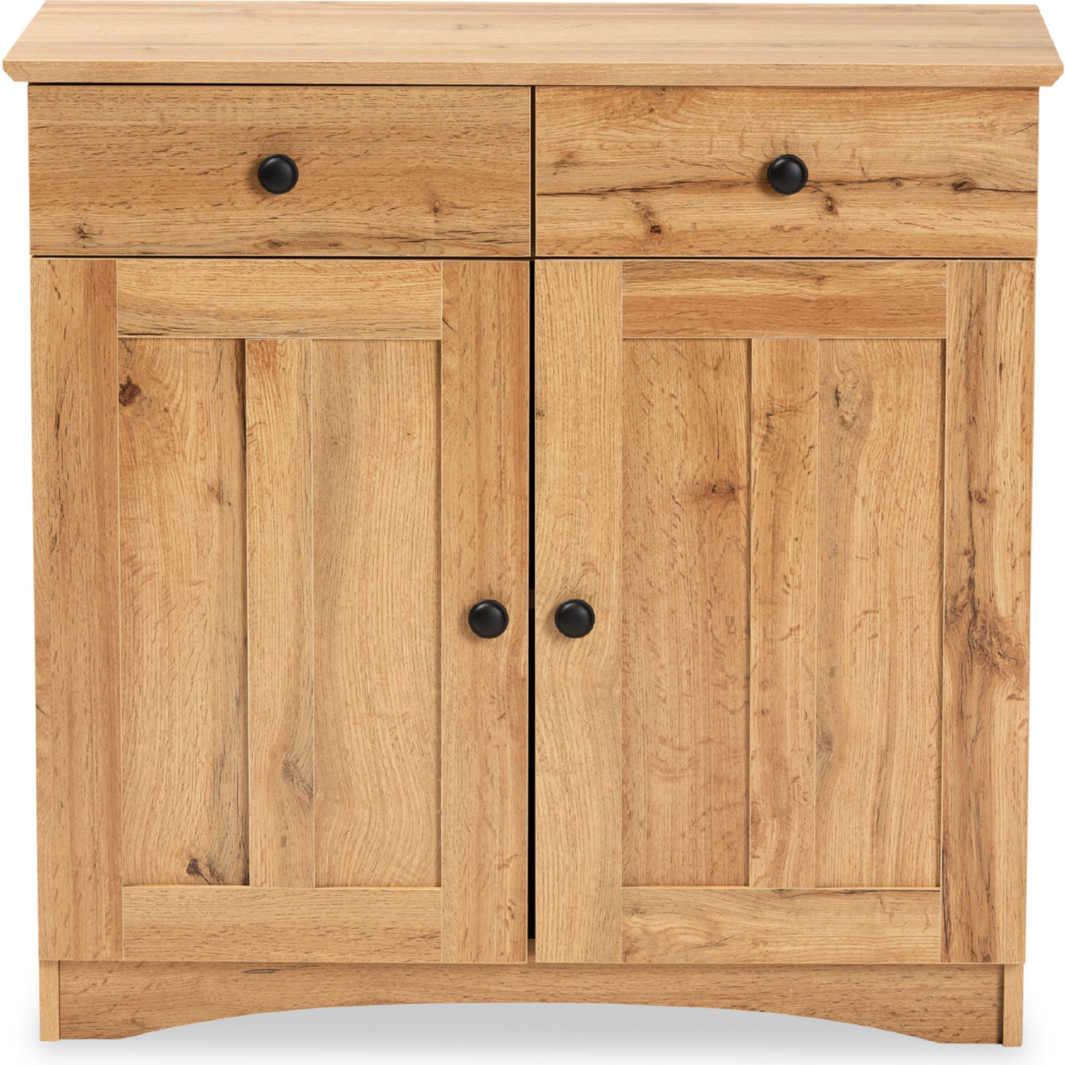 Baxton DR 883400 Wotan Oak Lauren 2 Door Buffet Cabinet in Oak