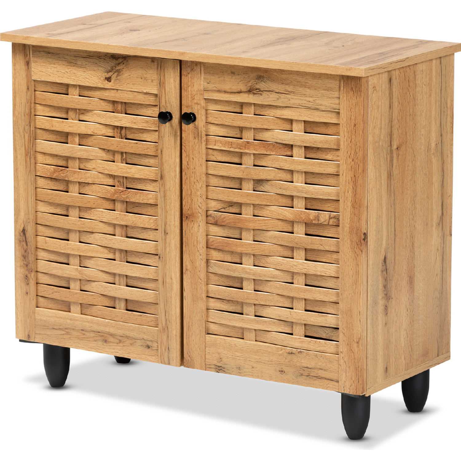 Baxton SC864572 B Wotan Oak Winda 2 Door Shoe Storage