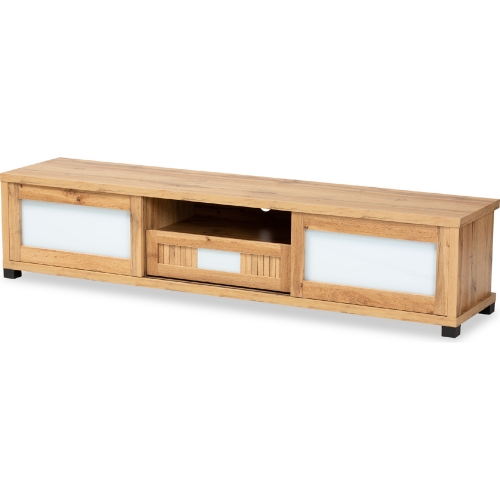 Gerhardine 1 Drawer 70" TV Stand in Oak Finish Wood