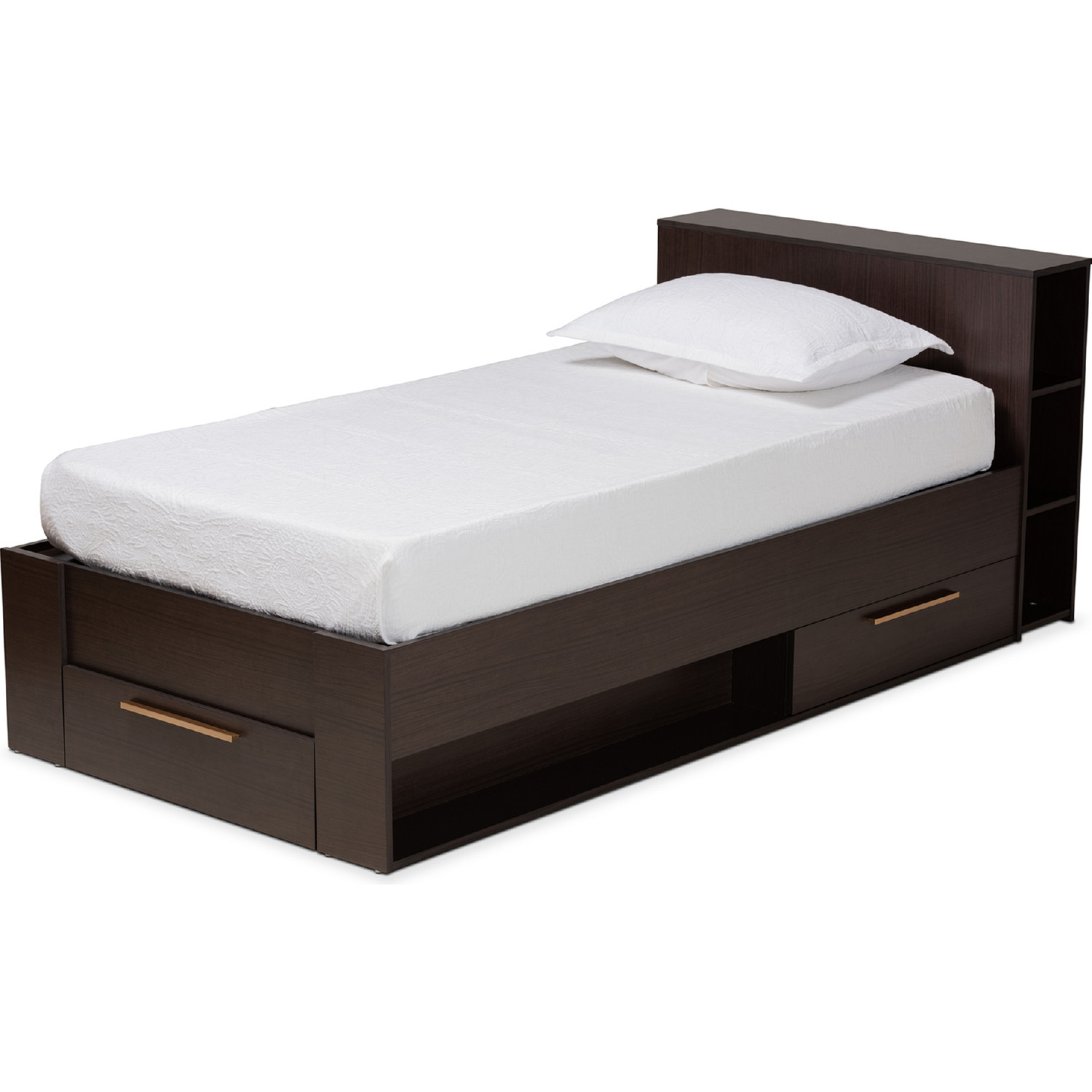 Baxton SEBED1302918 Modi Wenge Twin Carlson Twin 3 Drawer