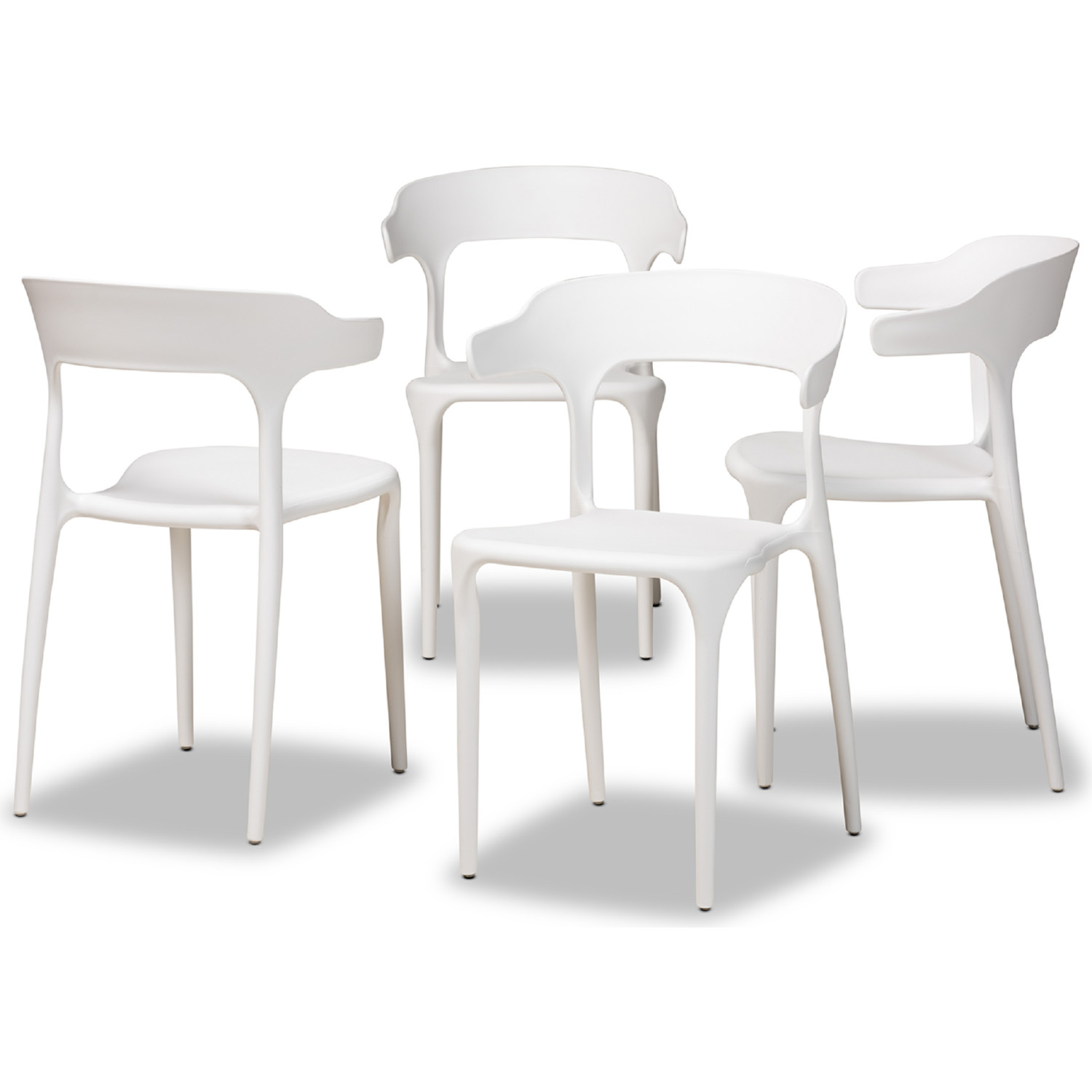 Baxton AY PC09 White Plastic DC Gould Dining Chair in White