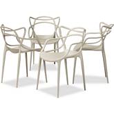 Landry Stackable Dining Chair in Beige Poly (Set of 4)