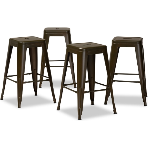 Horton Counter Stool in Gunmetal Metal (Set of 4)