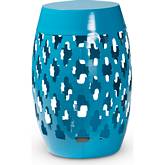 Branson Outdoor Side Table in Blue Finish Metal