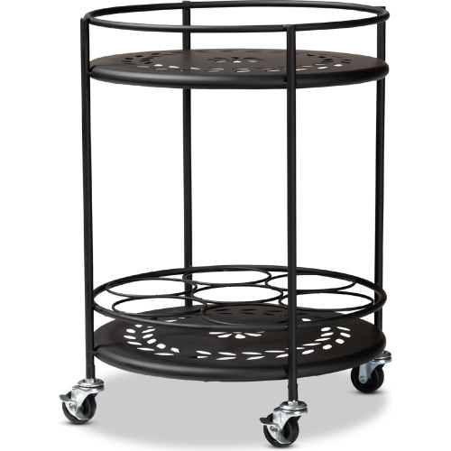 Dallan 2 Tier Kitchen Cart in Black Metal