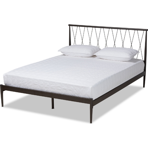 Nano Full Platform Bed in Black Metal