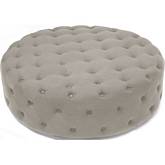 Cardiff Ottoman in Tufted Beige Linen