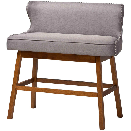 Gradisca Bar Bench Banquette in Tufted Gray Fabric