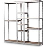 Baxton Studio Gavin White Metal 7 Shelves Closet Storage Racking Organizer