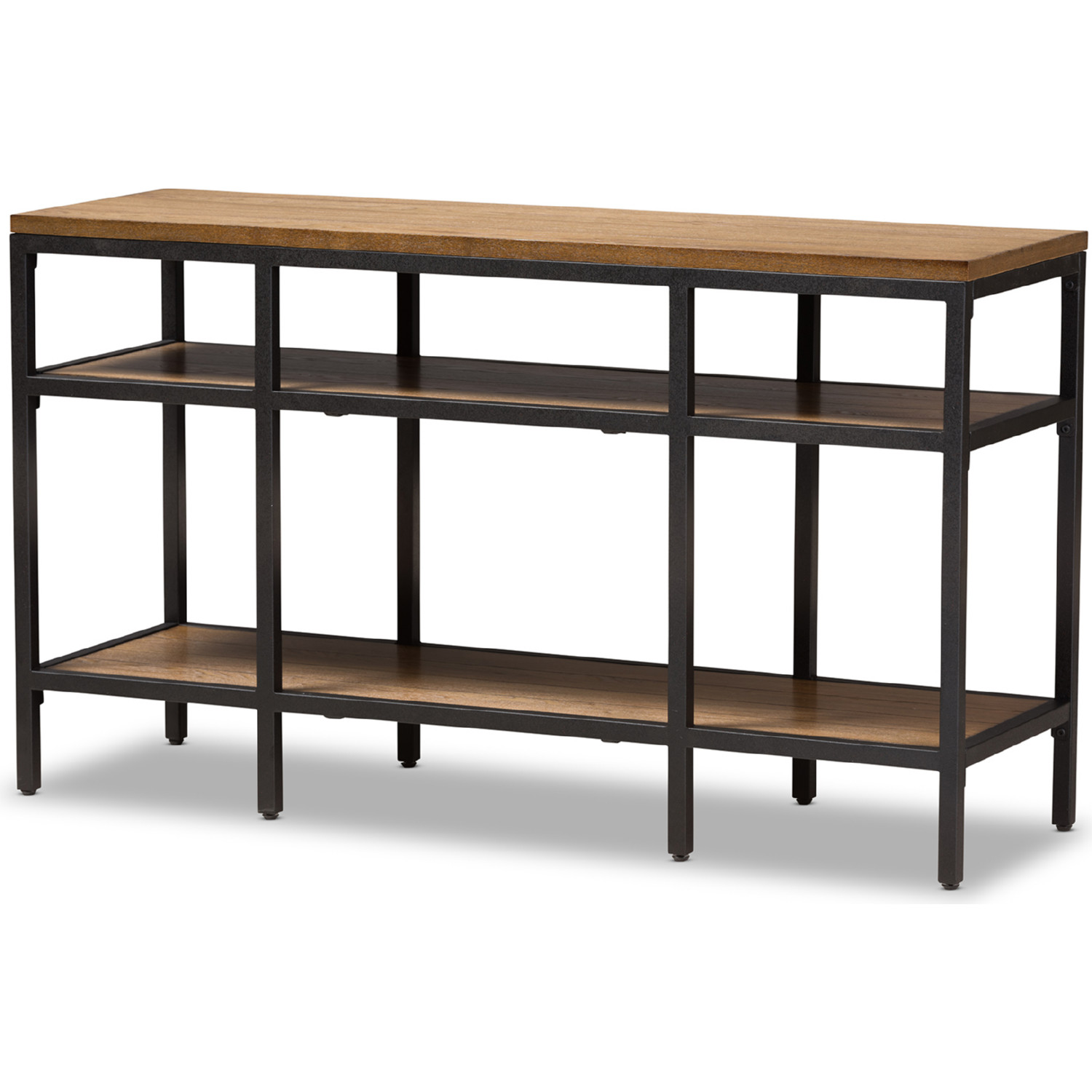 Baxton YLX 0005 ST Caribou Console Table in Oak Brown Wood