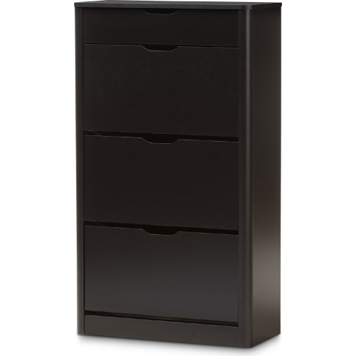 Cayla Shoe Cabinet in Black Wood