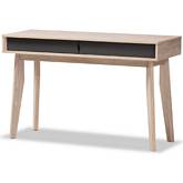 Fella 2 Drawer Desk in Oak & Gray Wood