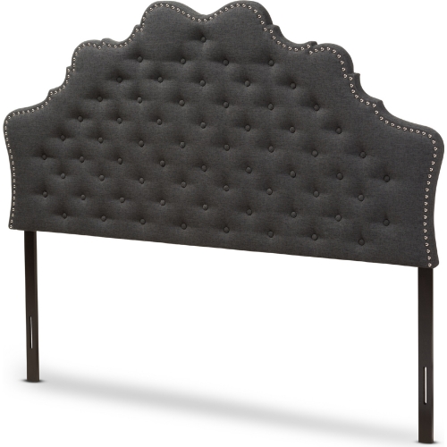 Hilda Queen Headboard in Tufted Gray Fabric