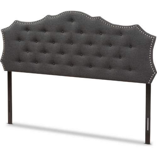 Aurora King Storage Bed in Tufted Dark Gray Fabric