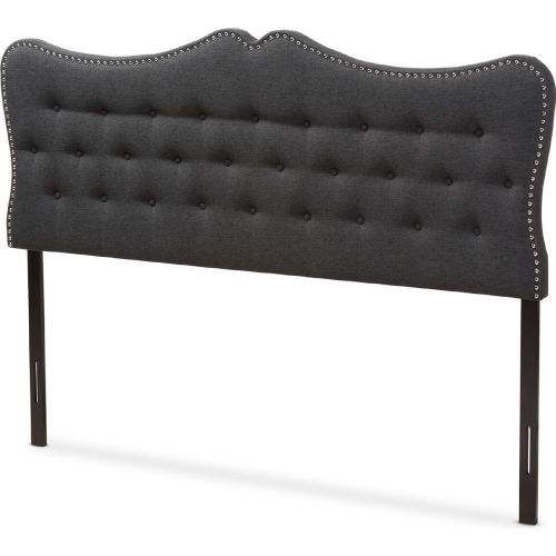 Emma Queen Headboard in Tufted Gray Fabric