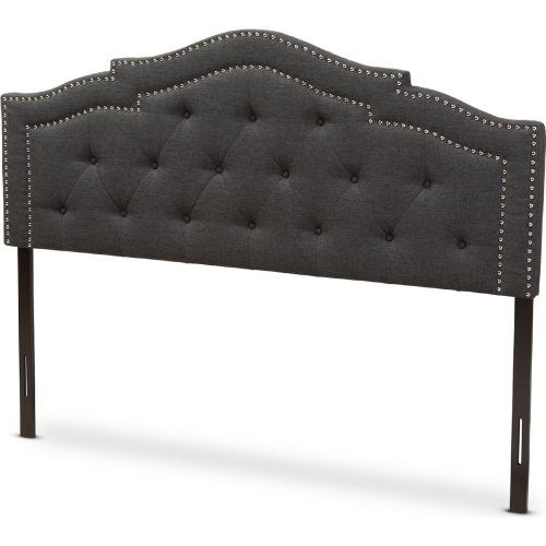 Edith Queen Headboard in Tufted Gray Fabric