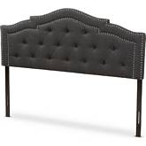 Edith King Headboard in Tufted Gray Fabric