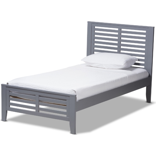 Sedona Twin Platform Bed in Gray Finish Wood