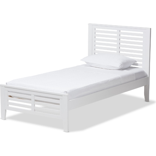 Sedona Twin Platform Bed in White Finish Wood