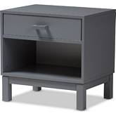 Deirdre 1 Drawer Nightstand in Gray Wood