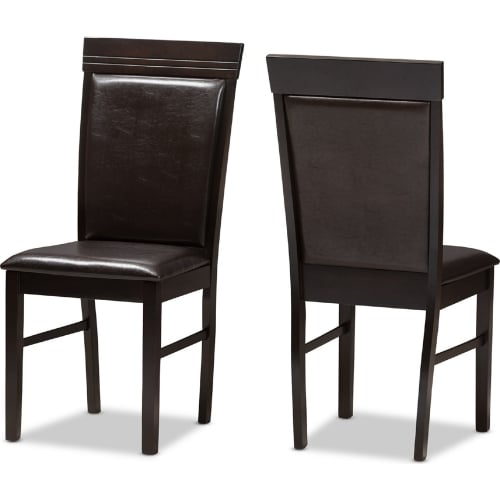 Thea Dining Chair in Dark Brown Leatherette (Set of 2)