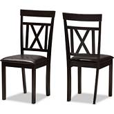 Rosie Dining Chair in Dark Brown Leatherette (Set of 2)