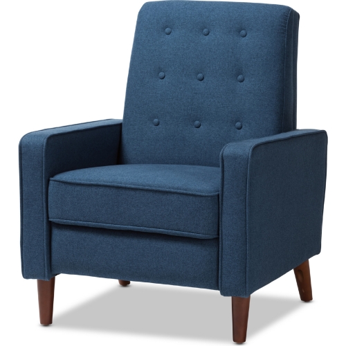 Mathias Recliner in Tufted Blue Fabric