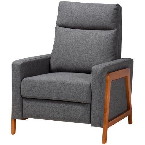 Halstein Accent Lounge Chair Gray Fabric & Wood