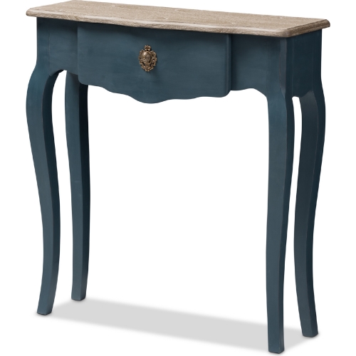 Mazarine Console Table in Blue Spruce with Grey Wash Finish