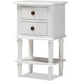 Audrey 2 Drawer Nightstand in White Finish