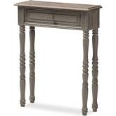 Noemie 1 Drawer Console Table in Brown Finish