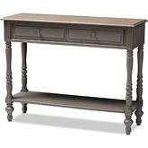 Noemie 2 Drawer Console Table in Brown Finish