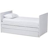 Linna Twin Daybed with Trundle in White Finish